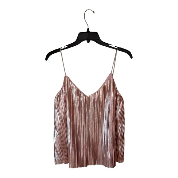 4SI3NNA Metallic Pleated Cami in Pink NWT - Picture 2 of 5